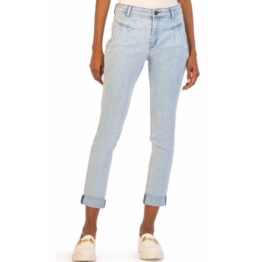 Kut From The Kloth Rachael Pleated High Waist Straight Leg Jeans Pants-Sz 8, NWT
